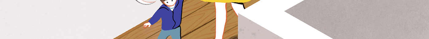 A child flapping his hand. 